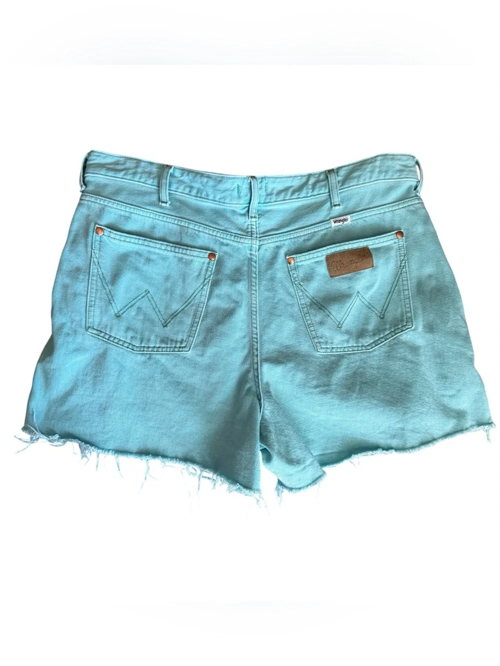 Wrangler Donna Cutoff Denim Shorts in Aquarius Turquoise- 34